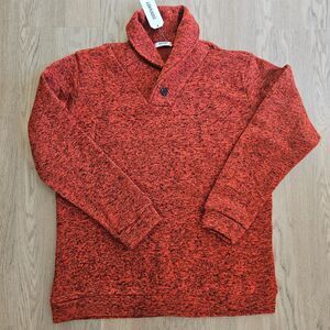 Red Fleece Black Heather Pullover Sweater Mens XL New with tags